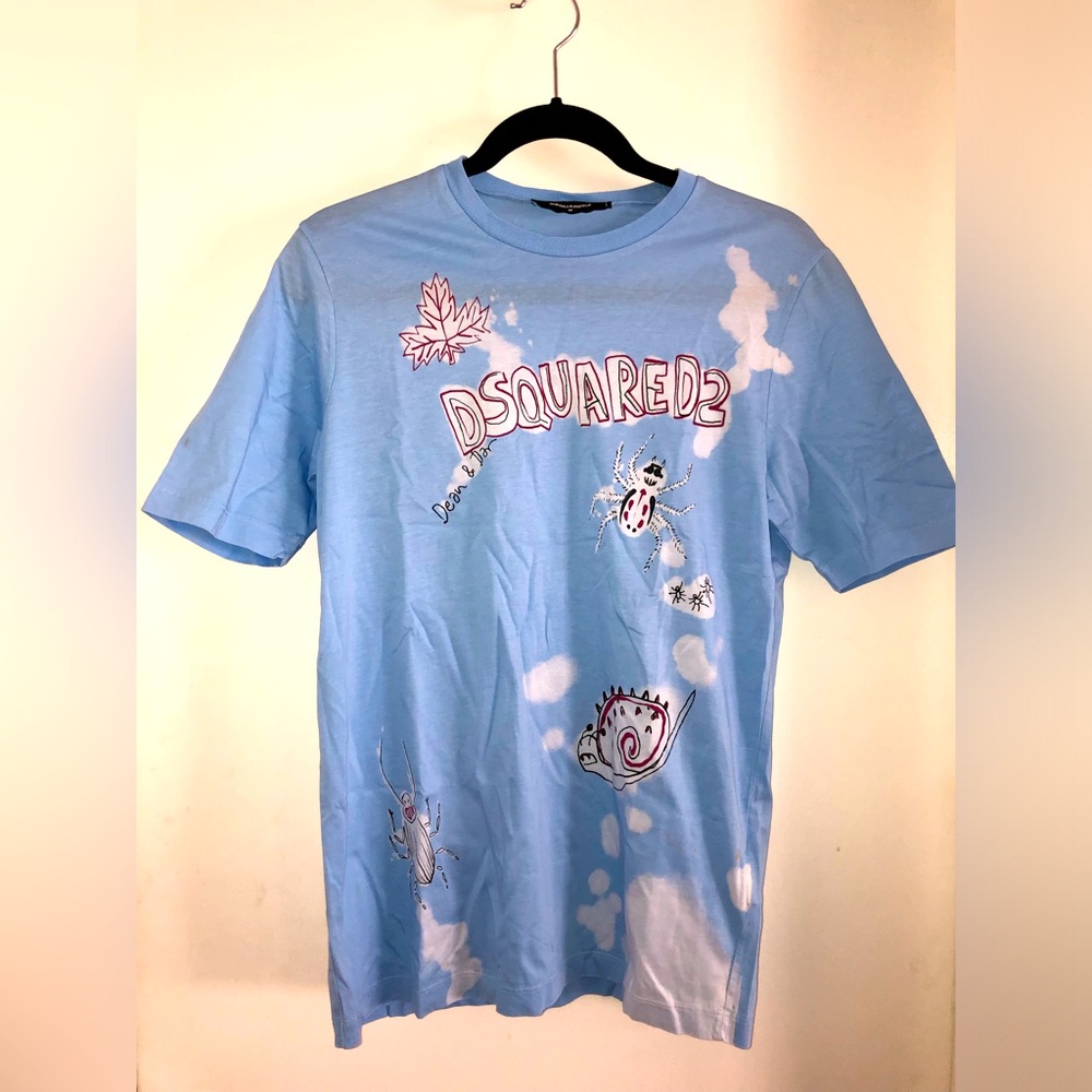 DSQUARED2 Blue Graphic Men's T-Shirt size medium